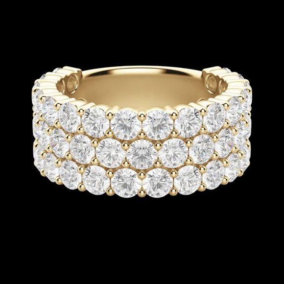 Round Cut Bold Pavé Semi-Eternity Band (4 Tcw), Lab Grown Diamond - Picture 7 of 9